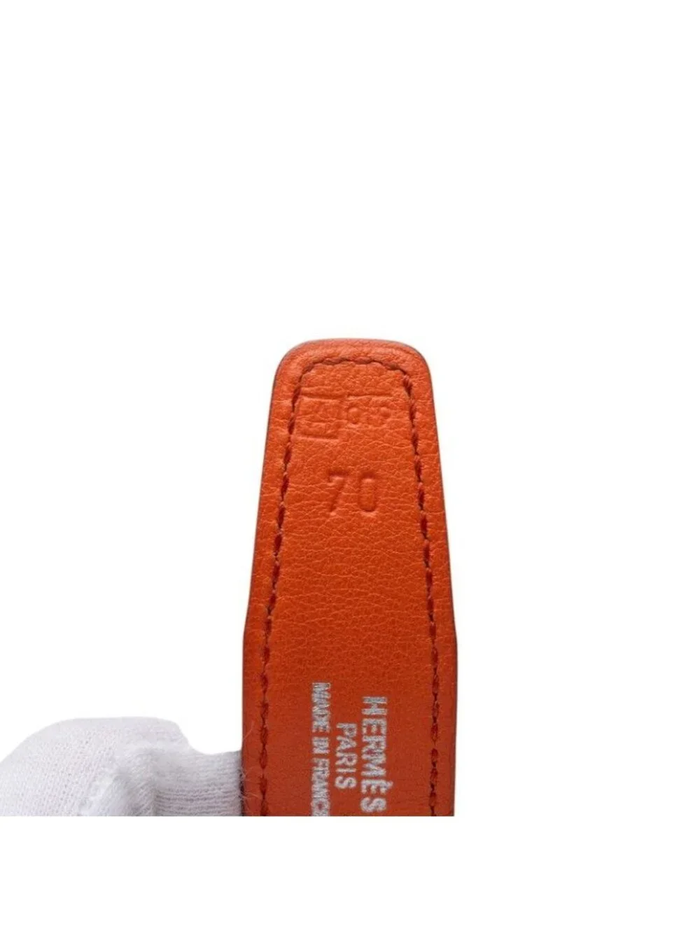 Hermes Constance Belt Reversible Buckle Orange Black Gold Box Calf Swift